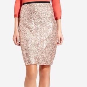 Rose Gold Sequin Pencil Skirt by The Limited | S